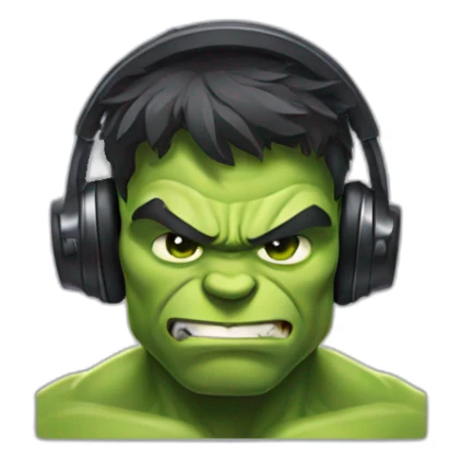 Hulk with headphones  sticker