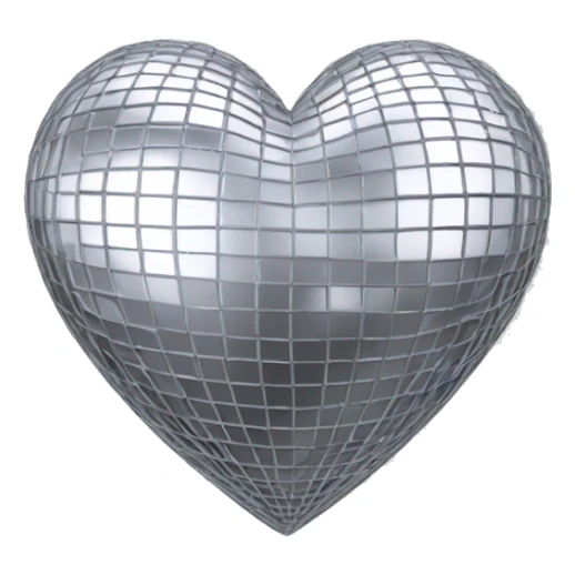 Heart Shaped discoball in Silver  sticker