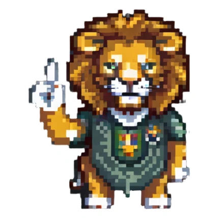 lion showing middle finger sticker