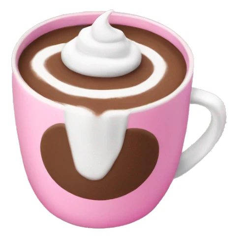 Hot chocolate in a pink cup sticker