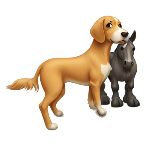 Dog with horse on a tree sticker