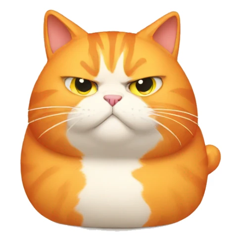 Orange cat so fat and angry sticker