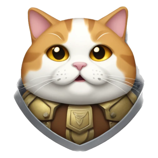 Fat calico cat with a shield  sticker