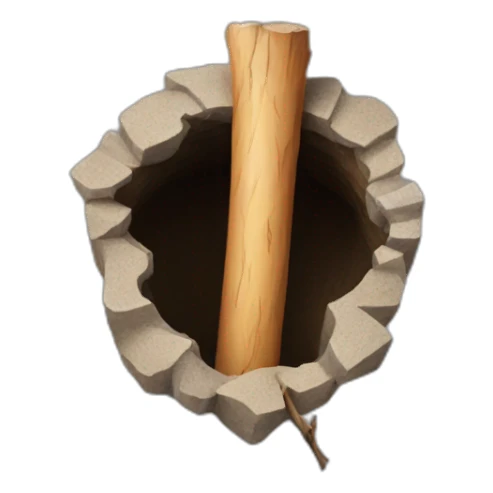 a big stick in a hole sticker