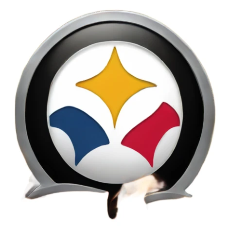 Steelers logo on fire sticker