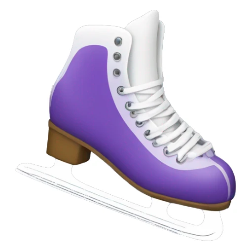 Ice skates purple and white snow designed sticker