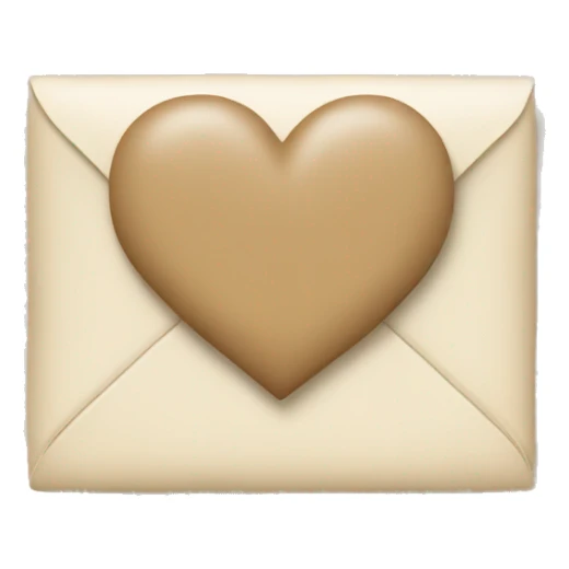 beige letter with beige heart sticker