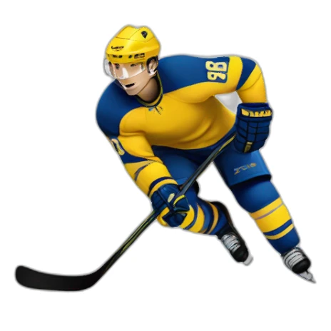 Yellow hockey player  sticker