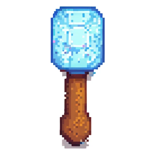 hammer, pixel art style, retro game feel sticker
