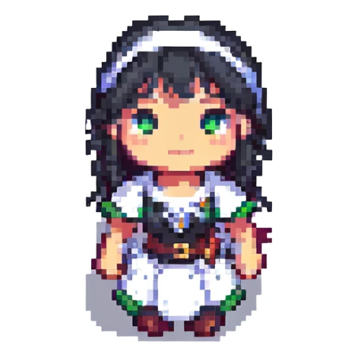 a chlosa, another distinct style, pixel art style sticker