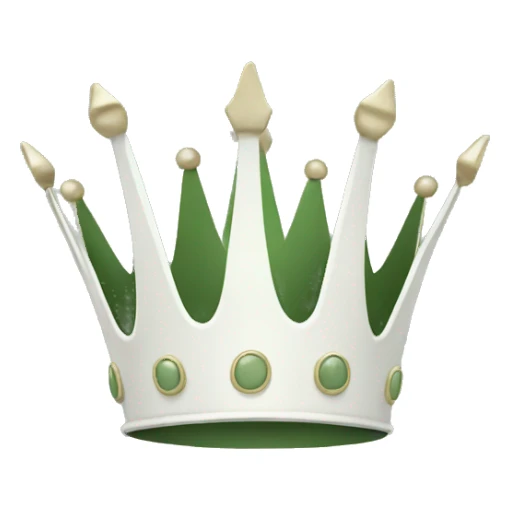 White and sage green crown sticker
