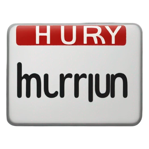 Road sign with word hurry sticker
