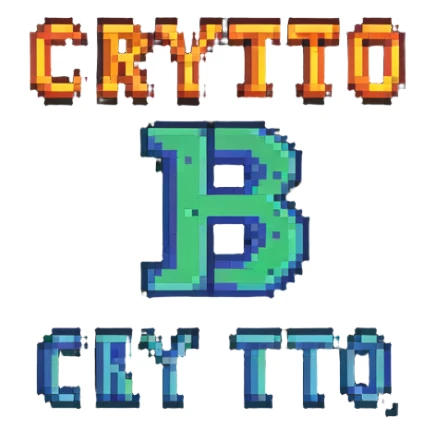 SR CRYPTO text in retro gaming pixel font sticker