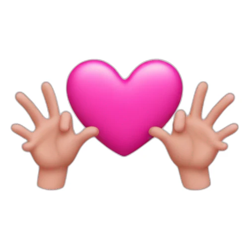 heart pink with hands and arms sticker