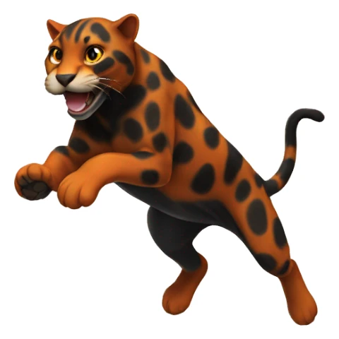 jumping orange burnt panther sticker