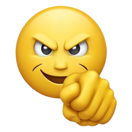 angry smiley showing fist sticker