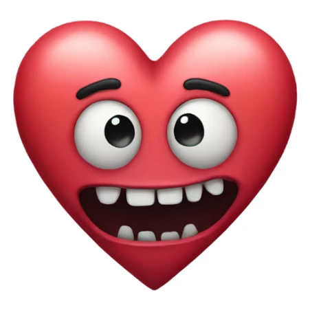 Creepy love heart sticker