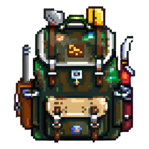 hiking backpack with survival tools sticker