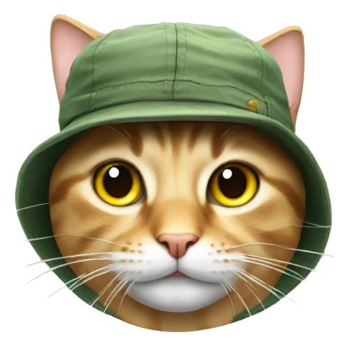 cat with fishing cap  sticker