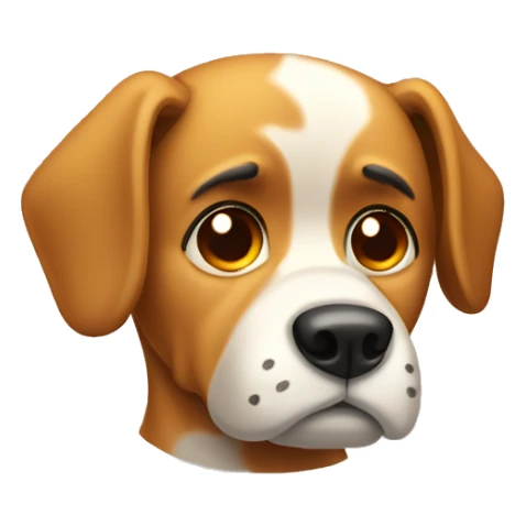 Dog with a sad face sticker