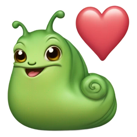 slug with heart sticker