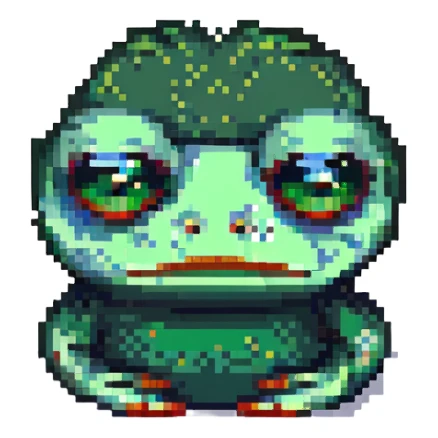 pepe the frog with a sad face sticker