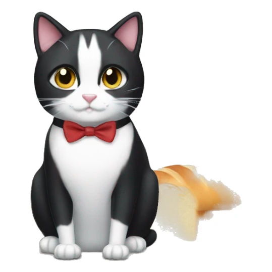 Tuxedo cat making loaf sticker