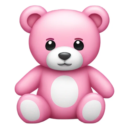 Pink teddy bear with white slats sticker