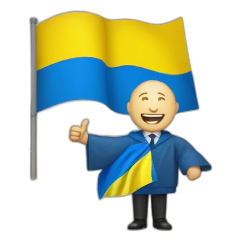 Putin waving ukraine flag sticker