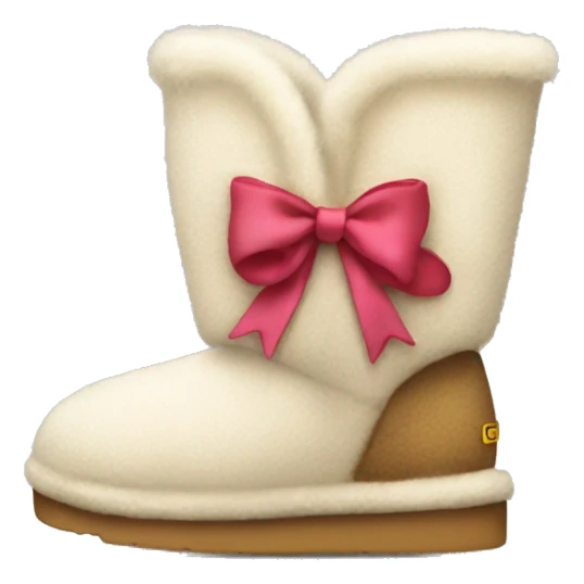 Fuzzy uggs with bow on the back sticker