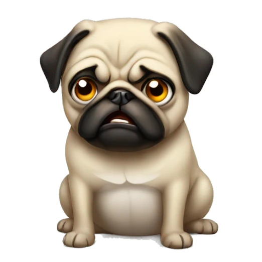 angry pug drawing sticker