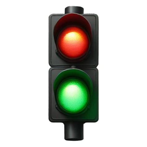 traffic light with red light on sticker