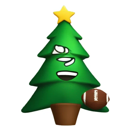 Christmas tree playing football sticker