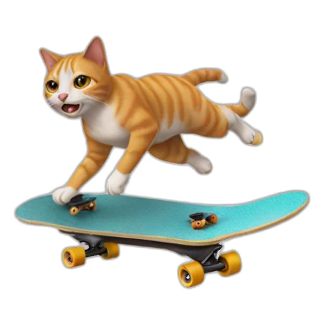 a cat doing a sick flip on a skateboard sticker