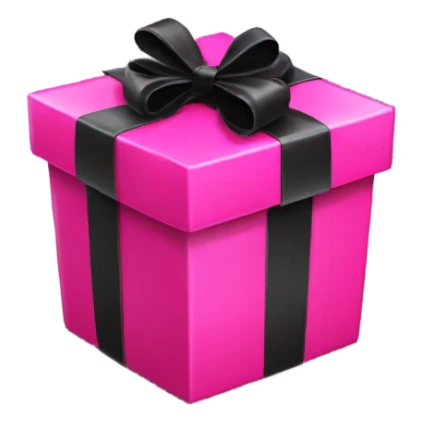 Hot pink gift with black bow sticker
