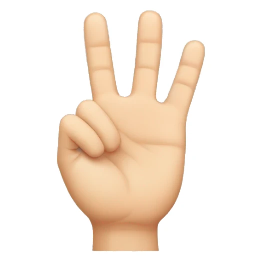 Hand holding three fingers up starting from thumb  sticker