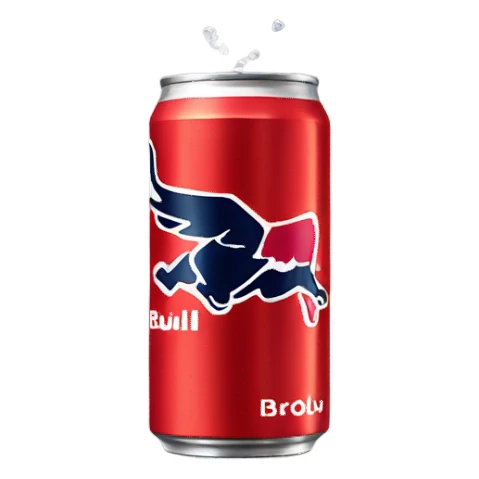 Red bull can flying  sticker