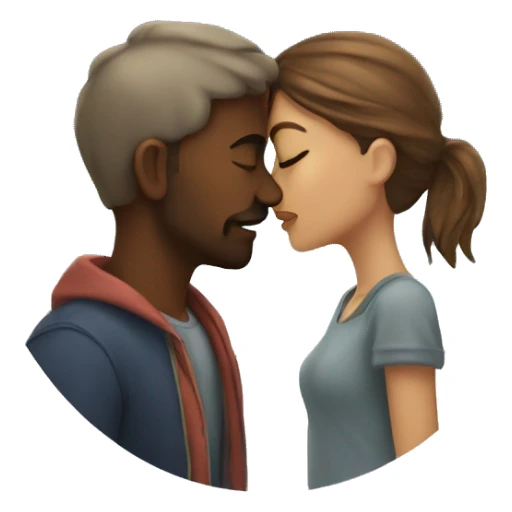 couple kissing under the sky sticker