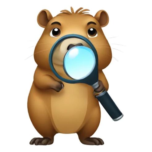 capybara with magnifying glass sticker