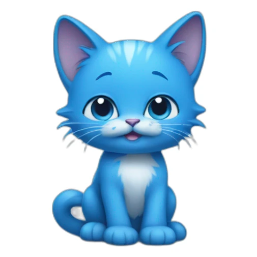 blue smurf cat with blue furr sticker
