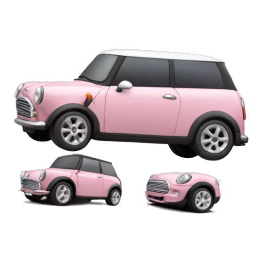 light pink Mini Cooper sticker