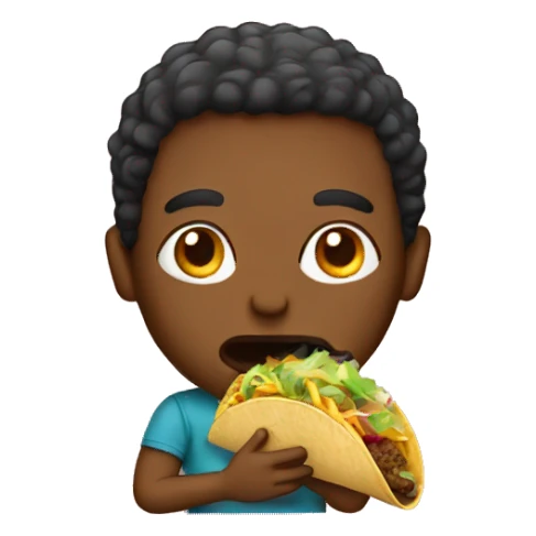person eating taco sticker