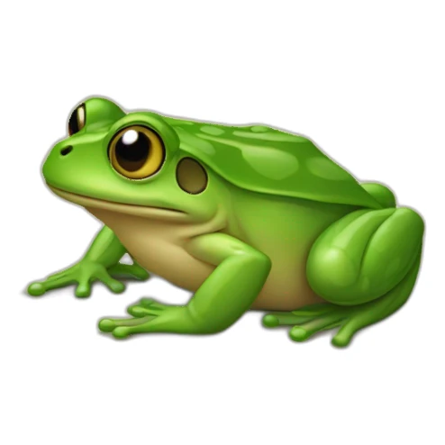Une grenouille avec un caca sticker