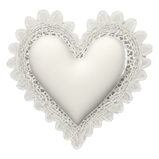 White heart with lace around sticker