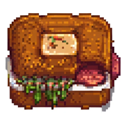 pixel art brisket, simplified but recognizable, no background sticker