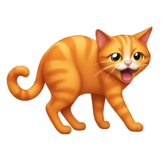 orange cat farting sticker