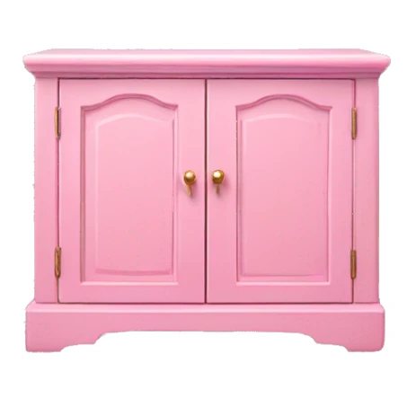 Realistic pink decorated floor cabinet  sticker