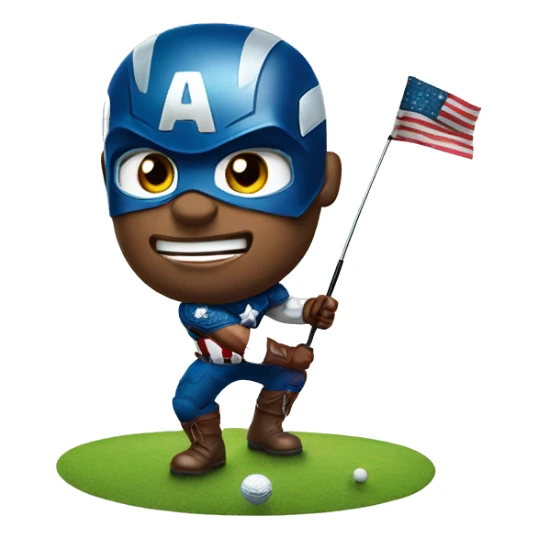 Captain America golfing sticker