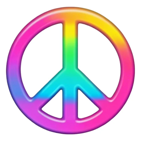 Brightly colored Psychedelic word, “Peace” sticker