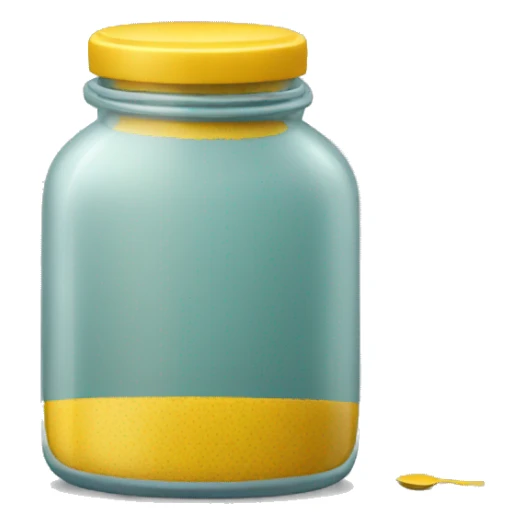 mustard jar with spoon sticker